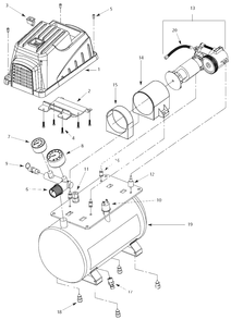 Air-Compressor Parts Diagram and Parts List for FP2094  Campbell Hausfeld Compressor